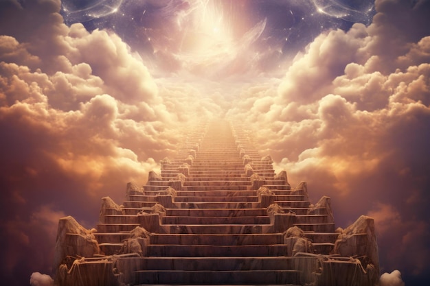 Mystische Treppe zum Himmel Wolke generieren Ai