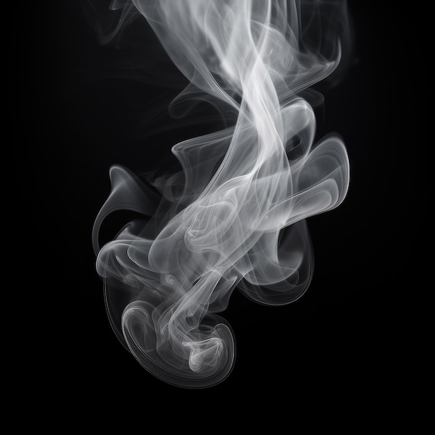 Mystischer weißer Rauch isolierte Eleganz auf schwarzem Hintergrund
