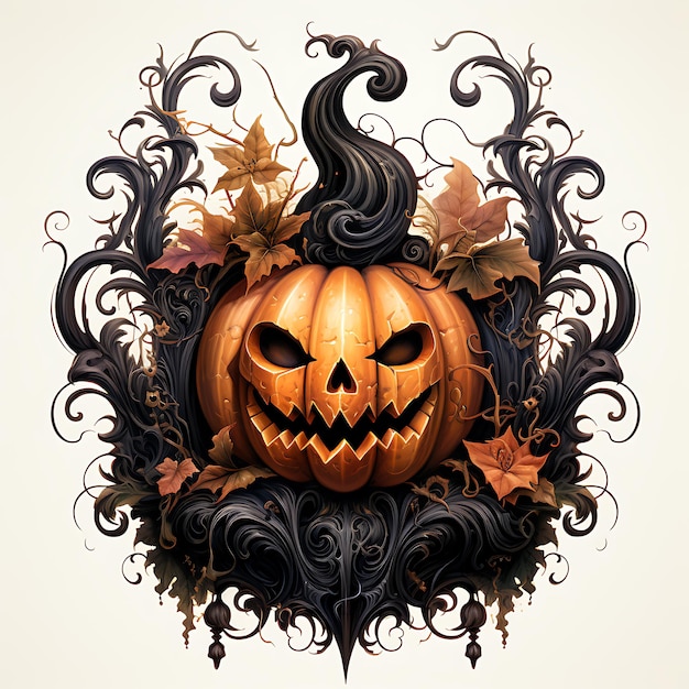 Mystisches Halloween-Thema, gruseliges Kürbisdesign