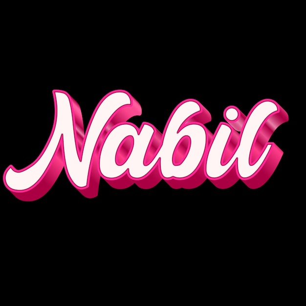 Foto nabil tipografía diseño 3d rosa negro blanco fondo foto jpg