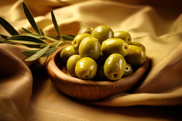 Nachbildung der Fülle an grünen Oliven in der Erntezeit