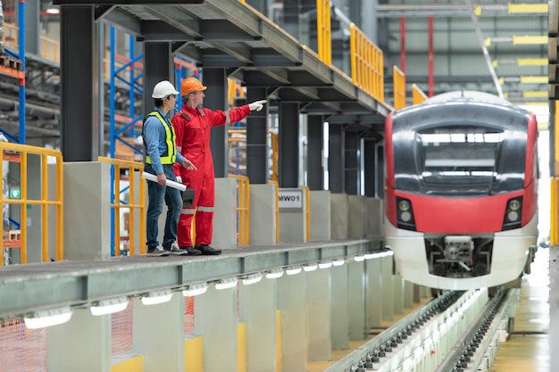 Nachdem der elektrische Zug in der elektrischen Zugreparaturwerkstatt geparkt ist,