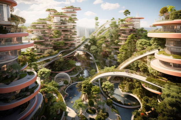 Nachhaltige Stadtplanung und Gestaltung einer Zukunftsvisionsstadt
