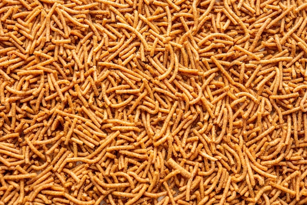 Nachni ou Ragi Sev é um delicioso macarrão crocante feito de milho de dedo comida indiana saudável