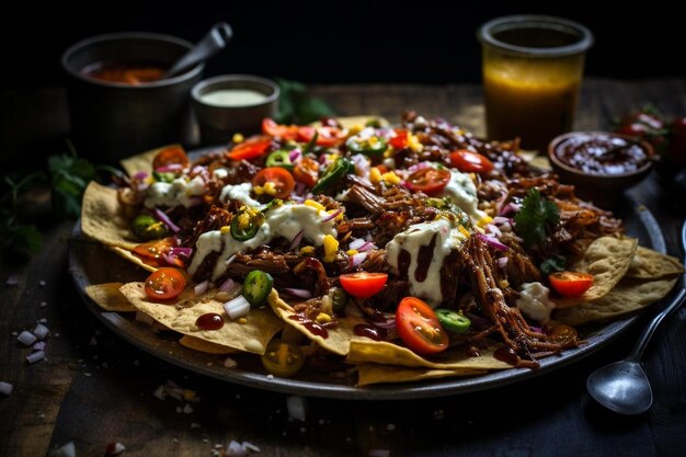 Nachos de cerdo a la parrilla