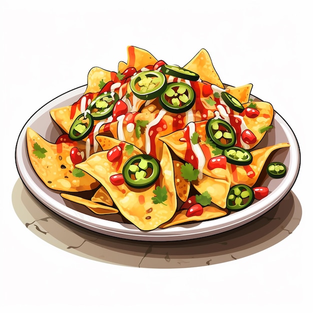 Nachos Clip Art sobre un fondo blanco.