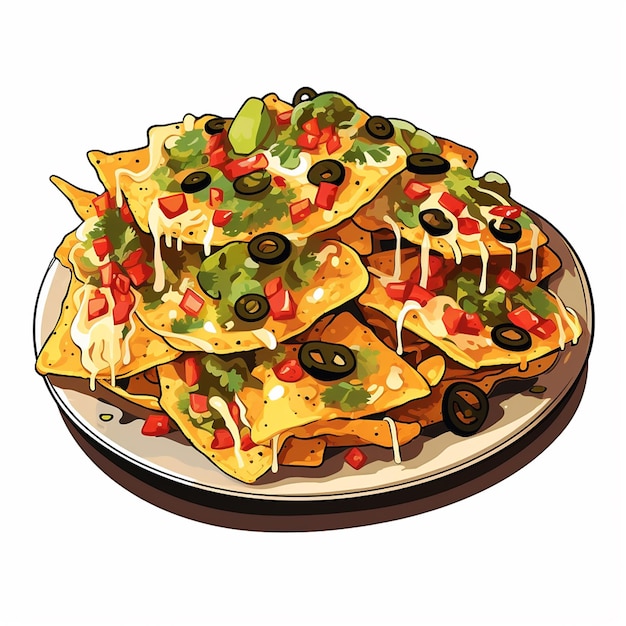 Nachos-ClipArt auf weißem Hintergrund