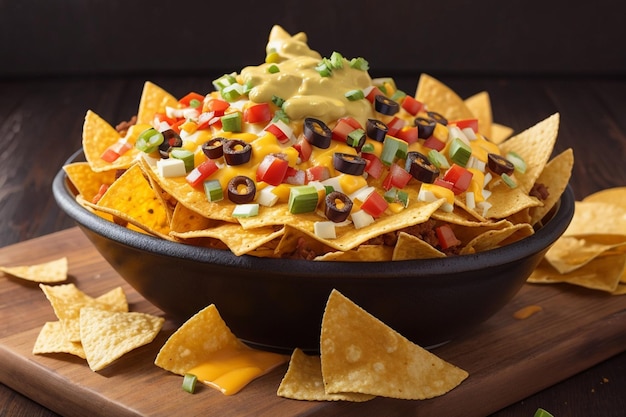 Nachos mexicanos con queso americano