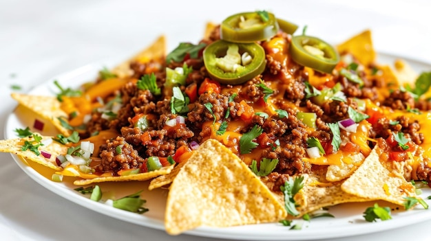 Nachos Supreme contra un fondo blanco