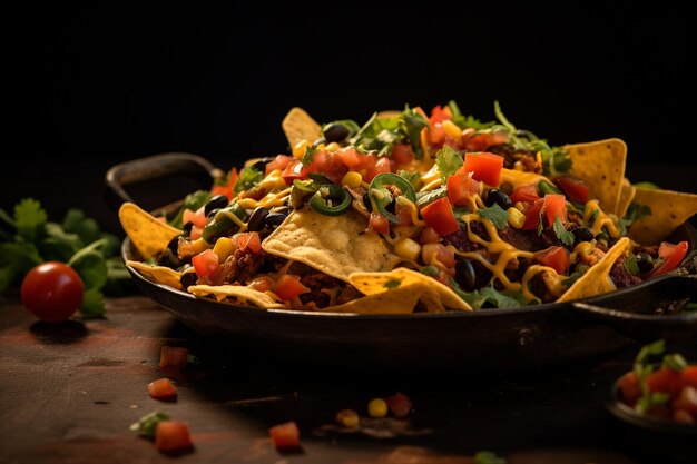 Nachos vegetales cena rápida delicioso para los gourmets