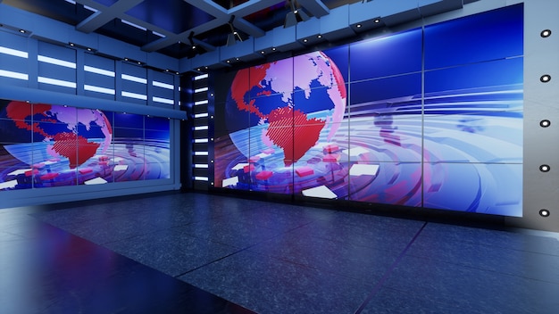 Nachrichtenstudio für TV-Sendungen Virtuelle Nachrichten