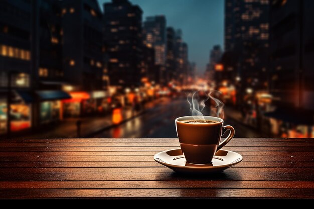 Nacht in der Stadt und Kaffee