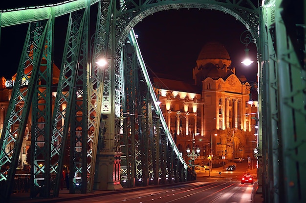 Nachtansicht Architektur Budapest Ungarn Touristenreise Nachtleben Europa Landschaft