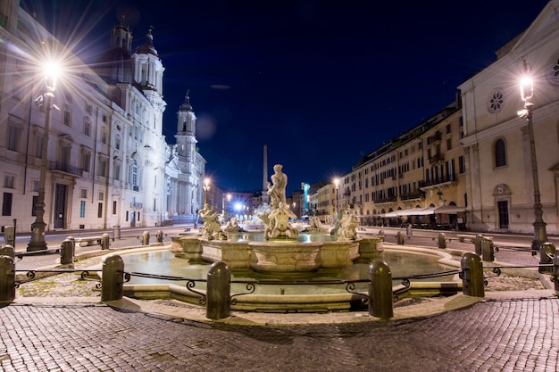 Nachtansicht, Marktplatz Navona, Rom. Italien