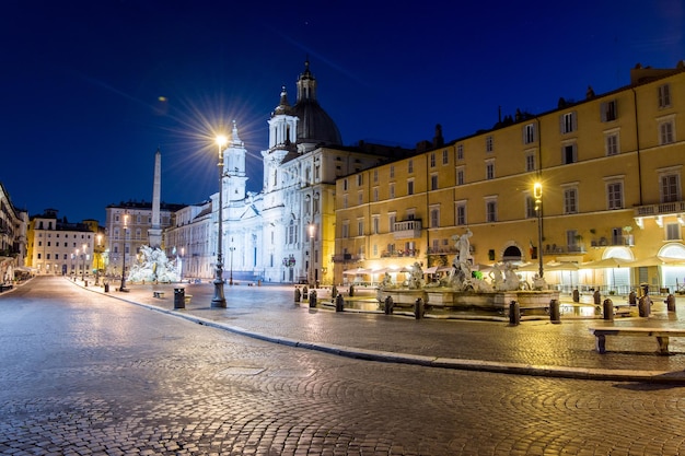 Nachtansicht Piazza Navona Rom Italien