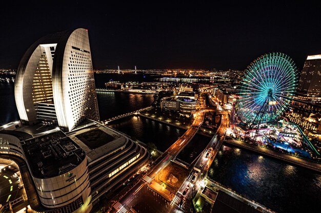 Nachtansicht von Minatomirai Yokohama