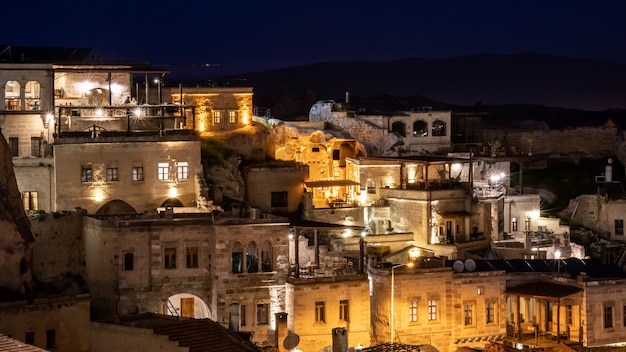 Nachtlandschaft in Goreme, Cappadocia, die Türkei.