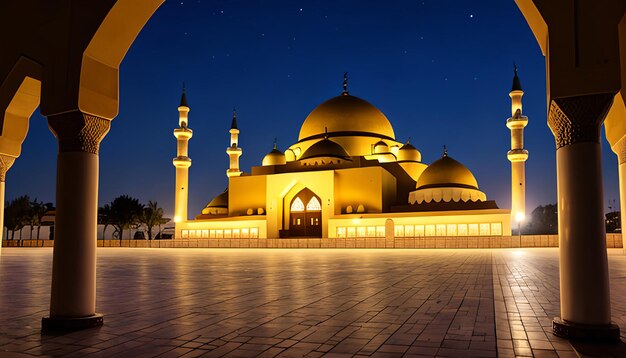 Nachtmoschee mit Hintergrund