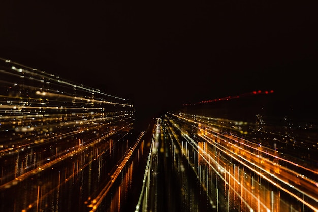 Nachtstadt in Bewegung von Lichtlinien