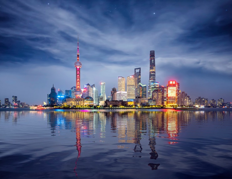 Nachtstadtbild von Shanghai