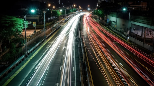 Nachttransport mit Pendlerverkehr Generative KI