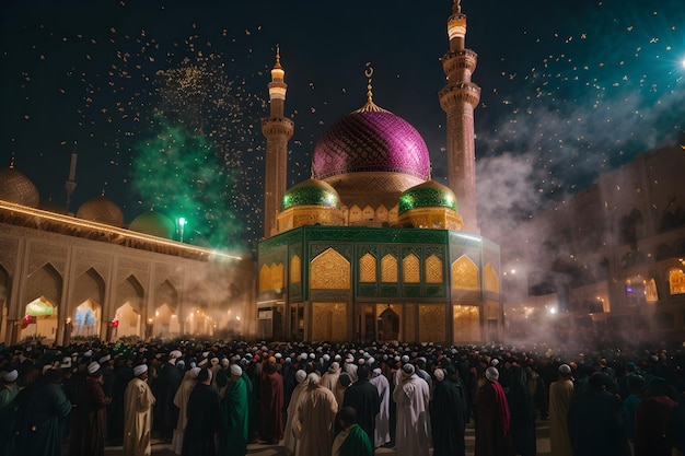 nacimiento del profeta Mahoma con una impresionante representación visual de Eid Milad un Nabi