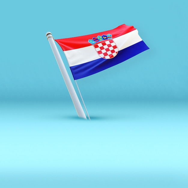 Foto nación de croacia bandera en un plano fondo pestal espacio de texto vacío