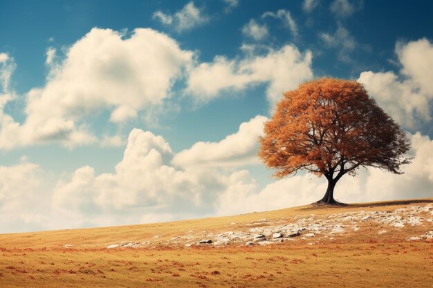 Nacker Baum auf dem Feld gegen den Himmel