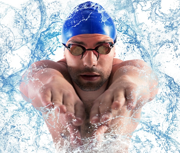 Foto nadador profesional splash