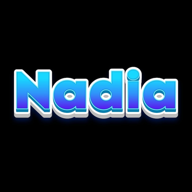 Nadia tipografía diseño 3d texto lindo palabra cool foto de fondo jpg