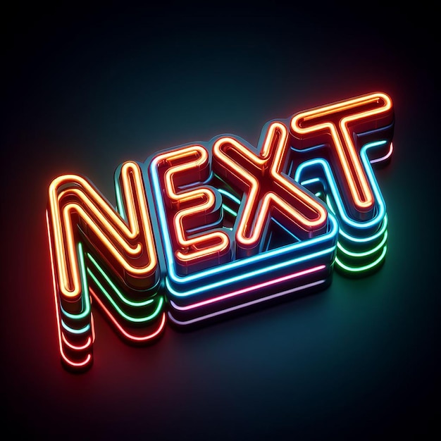 Foto nächstes neonzeichen-text-effekt