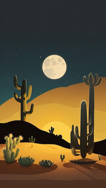 nächtliche Mirage Wüstenlandschaft Nachthimmel Malerei künstlerischer Ausdruck natürliche Schönheit