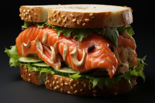 Nährbarer Lachs-Sandwich-Snack Erzeugen Sie Ai
