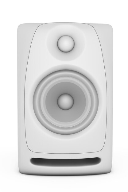 Nahaufnahme-Audio-Lautsprecher einen weißen Hintergrund. 3D-Rendering