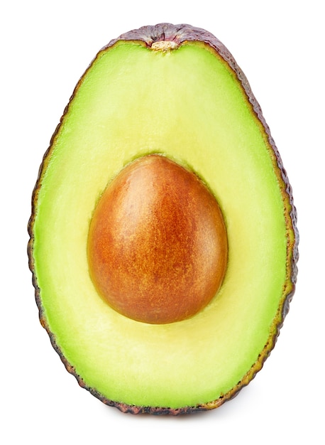 Nahaufnahme auf reife Avocado-Frucht isoliert