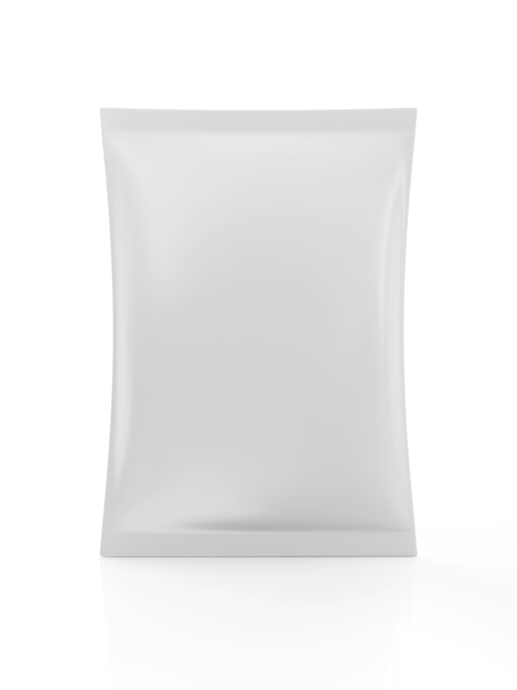 Foto nahaufnahme auf white blank package für lebensmittel