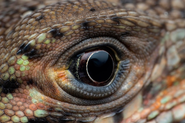 Nahaufnahme Augen Ctenosaura similis, Detail Augen Ctenosaura similis Eidechse