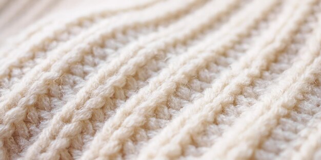 Nahaufnahme beige gestrickter Wollstoff Textur Hintergrund