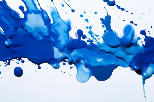 Foto nahaufnahme blauer farbformen auf weißem hintergrund mit kopierraum ai generative