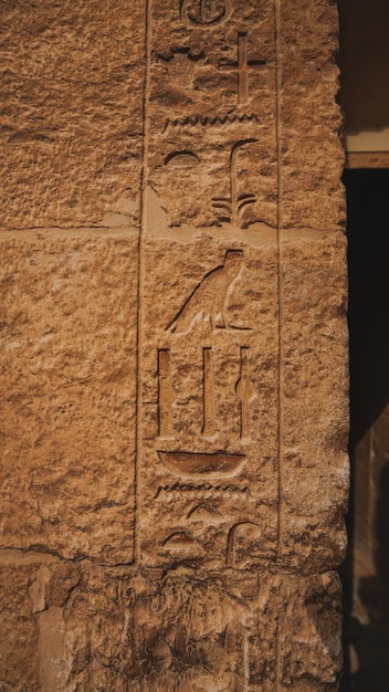 Nahaufnahme der ägyptischen Hieroglyphen