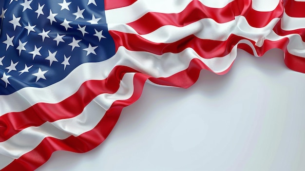 Nahaufnahme der amerikanischen Flagge auf weißem Hintergrund