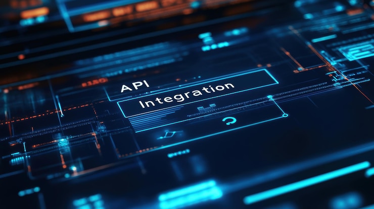 Foto nahaufnahme der api-integration auf einem tablet, die konnektivität und technologie-funktionen zeigt