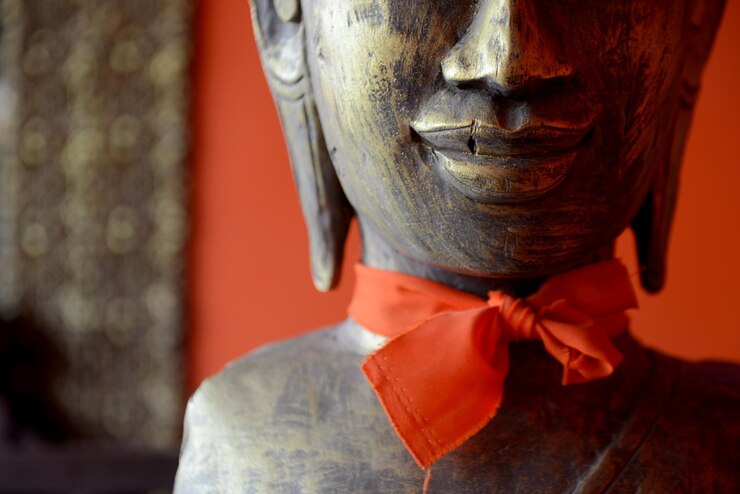 Foto nahaufnahme der buddha-statue
