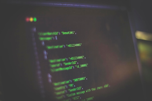 Nahaufnahme der Codierung auf dem Computerbildschirm