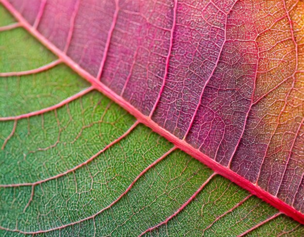 Nahaufnahme der farbenfrohen Blatt-Generative KI