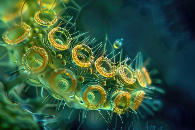 Nahaufnahme der faszinierenden Welt der Mikroorganismen