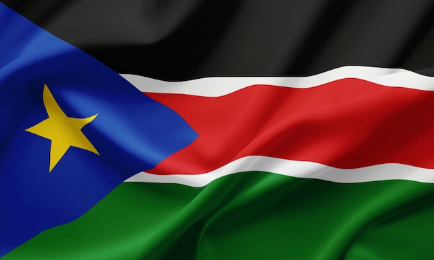 Foto nahaufnahme der flagge des südsudan