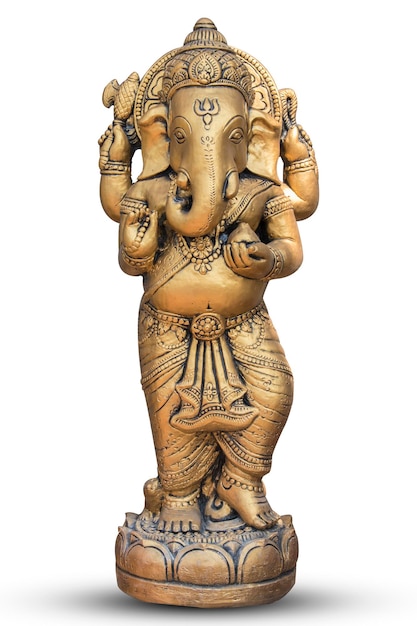 Foto nahaufnahme der ganesha-statue vor weißem hintergrund