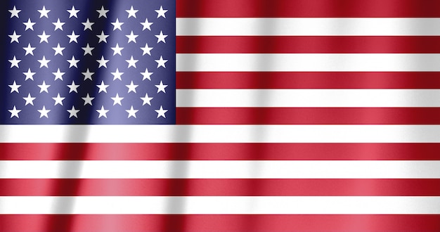 Nahaufnahme der gekräuselten amerikanischen Flagge