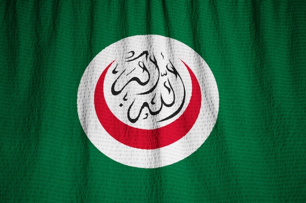 Nahaufnahme der gekräuselten Organisation der islamischen Kooperations-Flagge